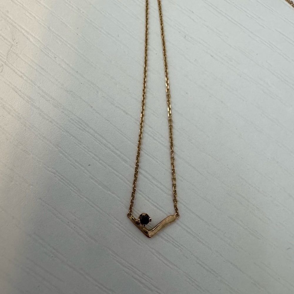 Wwake Triangle Lineage Black Diamond Necklace